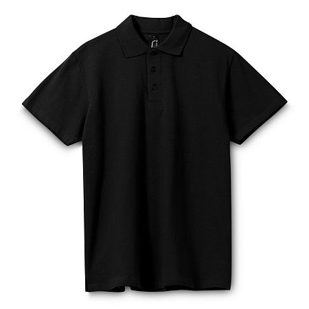 Рубашка поло мужская Spring 210, черная, размер 5XL