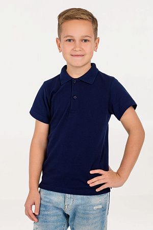Рубашка поло детская Virma Kids, темно-синяя, размер 8 лет (118-128 см)