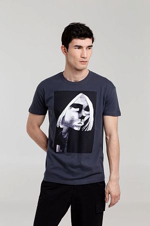 Футболка «Меламед. Kurt Cobain», темно-серая, размер S