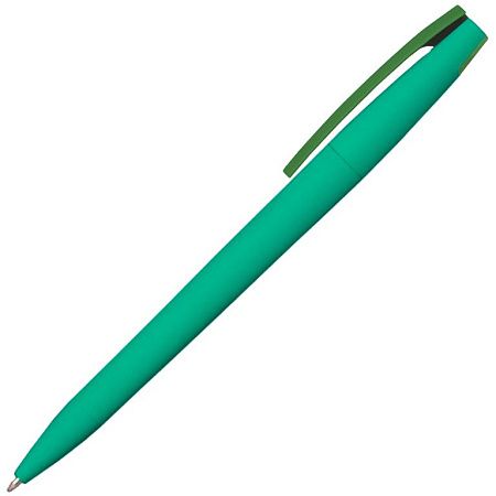 Ручка шариковая, пластиковая софт-тач, Zorro Color Mix зеленая/зеленая 348