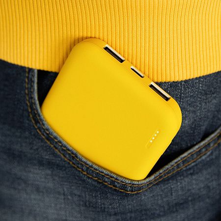 Внешний аккумулятор с подсветкой Люче (Luce) Lemoni 10000 mAh, желтый