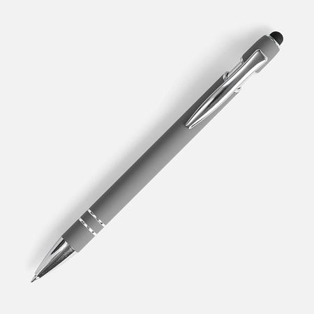 Ручка шариковая Pointer Soft Touch со стилусом, серая