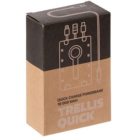 Аккумулятор с быстрой зарядкой Trellis Quick 10000 мАч, синий