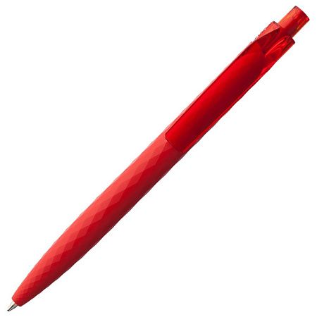 Ручка шариковая Prodir QS01 PRT-T Soft Touch, черная с красным