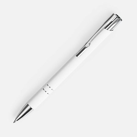 Ручка шариковая Keskus Soft Touch, белая