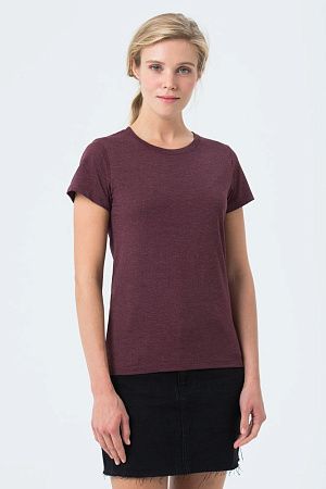 Футболка женская Regent Fit Women, бордовый меланж, размер XL
