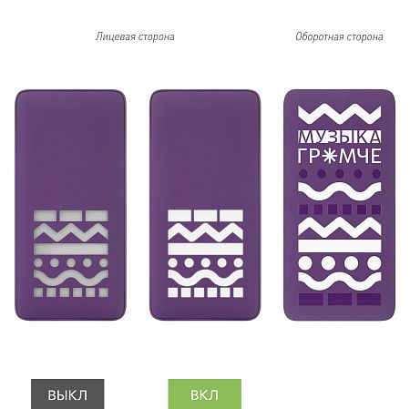 Внешний аккумулятор с подсветкой Анкор Плюс PD (Ancor PD Plus) 10000 mAh, фиолетовый