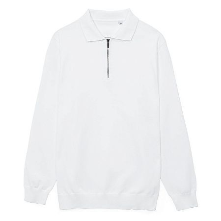 Рубашка поло мужская с длинным рукавом Terrazzo, белая, размер 2XL/3XL