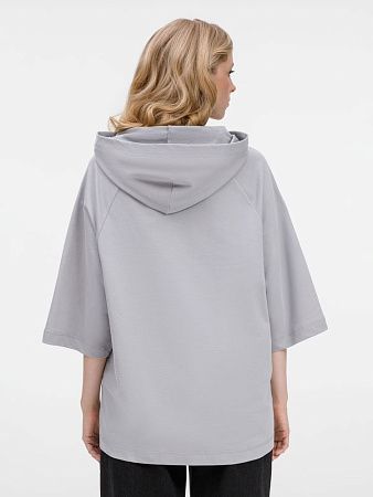 Футболка оверсайз унисекс с капюшоном Neofit, светло-серая, размер M/L