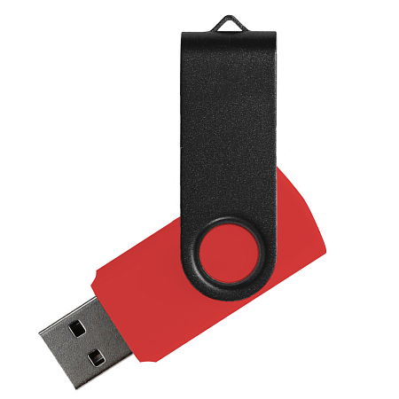 Флеш накопитель USB 2.0 Twister Сolor Mix 16GB, пластик Софт Тач/металл, красный/черный