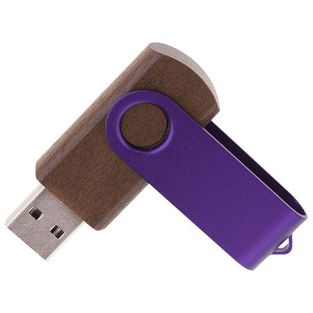 Флешка TWIST WOOD COLOR Темное дерево с фиолетовым 4014.32.11.16ГБ3.0