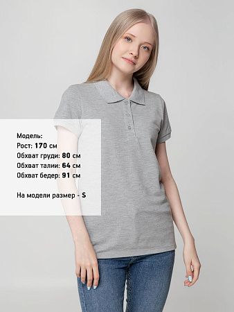 Рубашка поло женская Virma Lady, серый меланж, размер M