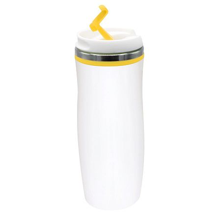 Термокружка Latte, бело-желтый