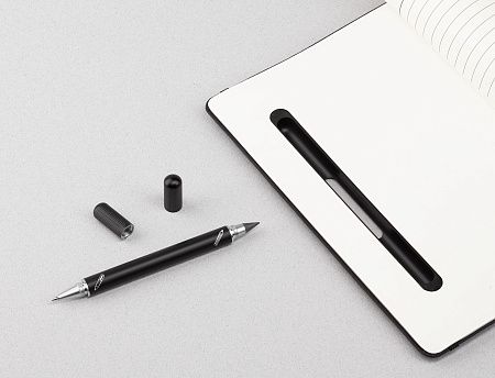 Блокнот "Prime" с ручкой и вечным карандашом в пенале, с подставкой под смартфон