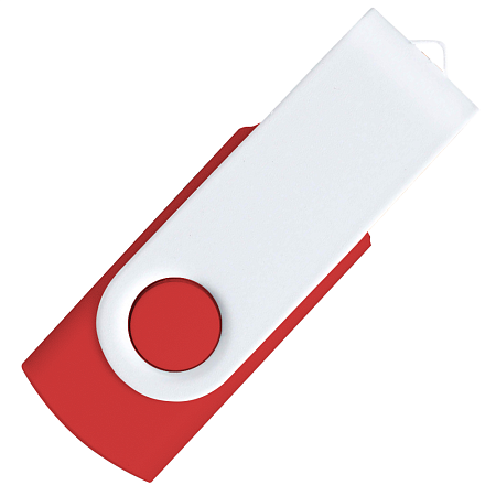 Флеш накопитель USB 2.0 Twister Сolor Mix 16GB, пластик Софт Тач/металл, красный/белый