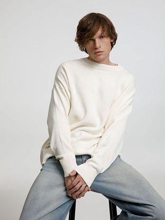 Джемпер оверсайз унисекс Stated в сумке, белый (молочный), размер L/XL