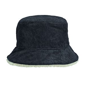 Панама Bucket двусторонняя утепленная, темно-серая с бежевым, размер M/L