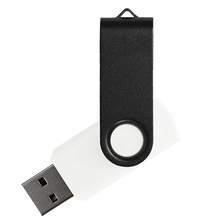 Флеш накопитель USB 2.0 Twister Сolor Mix 16GB, пластик Софт Тач/металл, белый/черный