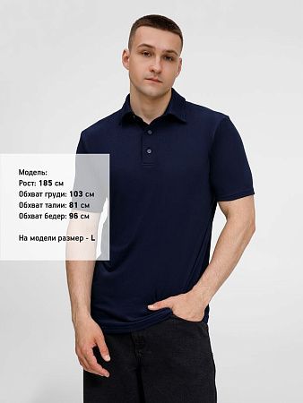 Рубашка поло унисекс Senti, темно-синяя, размер L