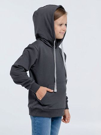 Толстовка с капюшоном детская Kirenga Kids, темно-серая (графит), размер 10 лет (130-140 см)