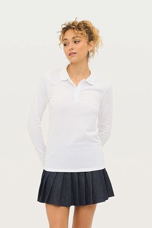 Рубашка поло женская с длинным рукавом Perfect LSL Women, черная, размер S