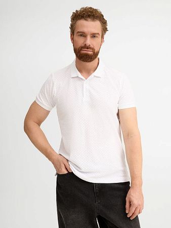 Рубашка поло мужская Brandy Men, белая с темно-синим, размер XL