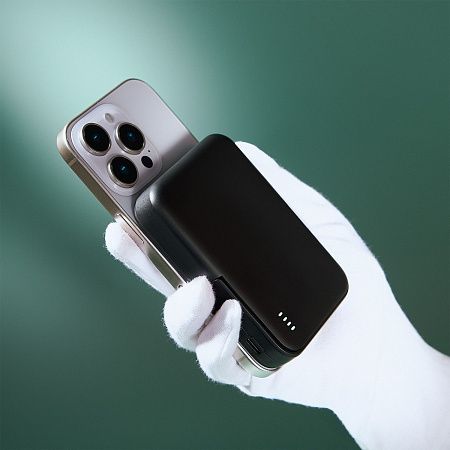 Внешний аккумулятор Юнион PD (Union PD) 10000mAh с функцией беспроводной зарядки 15W, черный