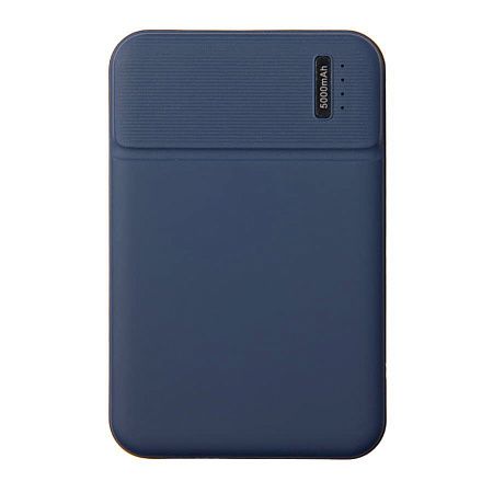 Универсальный аккумулятор Flash 5 (5000 мАч) с подсветкой и soft touch, синий, 9,8х6.3х1,3 см