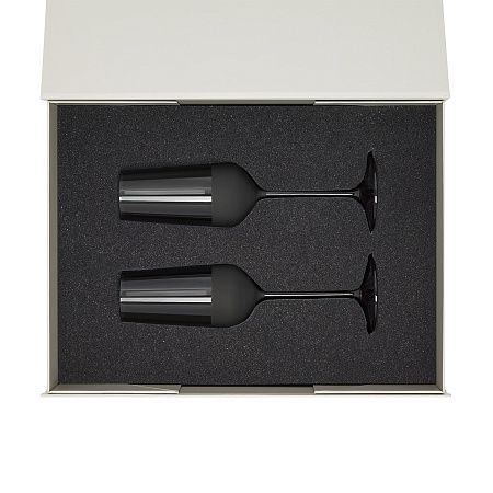 Подарочный набор 2 бокала для шампанского Блэк Эдишн (Black Edition) в серой коробке