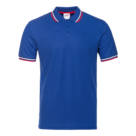 Рубашка поло унисекс STAN триколор хлопок/полиэстер 185, 04R, Синий,  (16/1)  (52/XL)