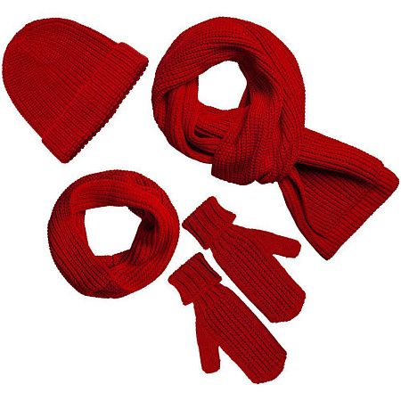 Варежки Nordkyn, глубокий красный, размер L/XL