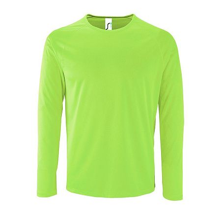 Футболка с длинным рукавом Sporty LSL Men, неоново-зеленая, размер M