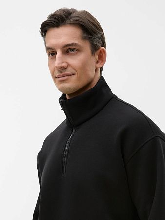 Толстовка унисекс оверсайз Ziplink Heavy, черная, размер L