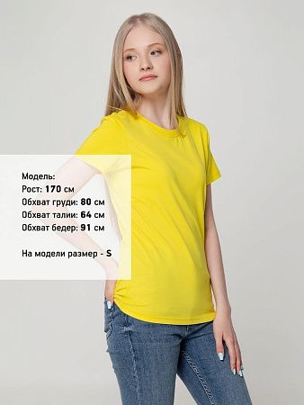 Футболка женская T-bolka Lady, желтая, размер XL