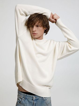 Джемпер оверсайз унисекс Stated в сумке, белый (молочный), размер L/XL