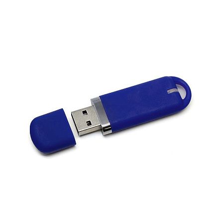 Флеш накопитель USB 2.0 Memo 16GB, пластик Софт Тач, синий/синий