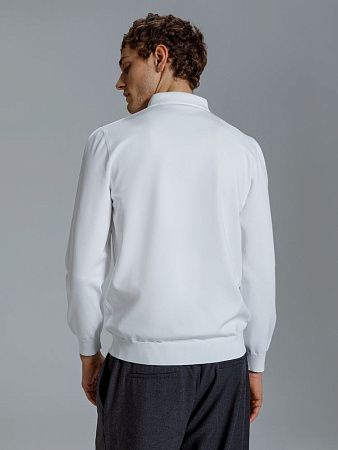 Рубашка поло мужская с длинным рукавом Terrazzo, белая, размер 2XL/3XL