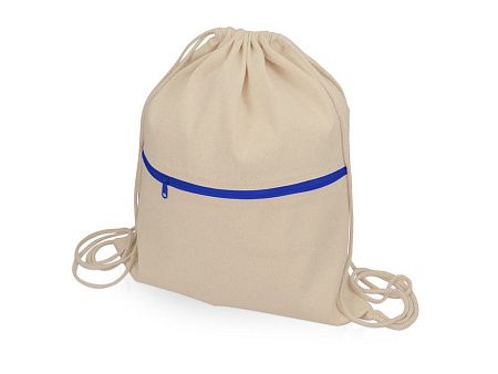 Рюкзак-мешок «Lark» из хлопка 180 г/м2 с цветной молнией