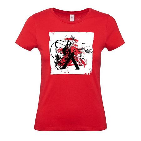 Футболка женская Carmen and Carwoman, красная, размер S