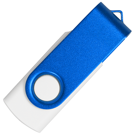 Флеш накопитель USB 2.0 Twister Сolor Mix 16GB, пластик Софт Тач/металл, белый/синий