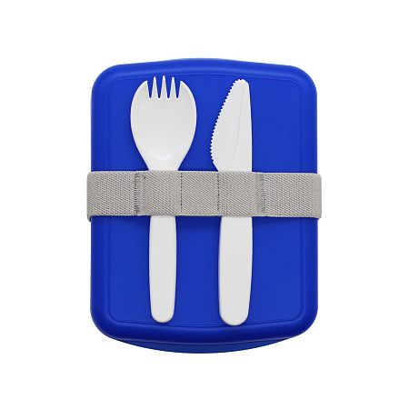Ланч-бокс Lunch Blue line со столовыми приборами