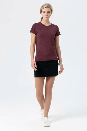 Футболка женская Regent Fit Women, бордовый меланж, размер XL
