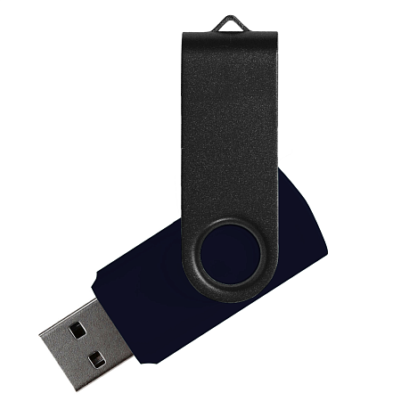 Флеш накопитель USB 2.0 Twister Assembly 16GB, пластик Софт Тач/металл, черный/черный