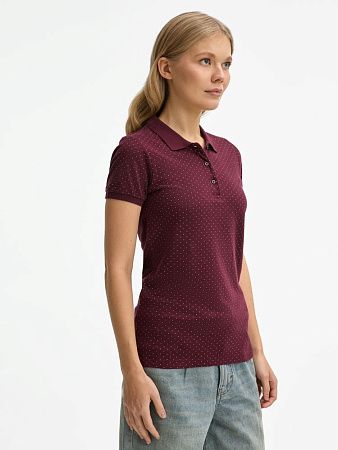 Рубашка поло женская Brandy Women, бордовая с белым, размер XL