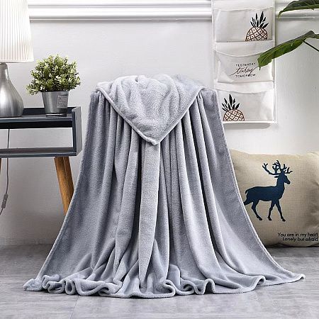 Плед флисовый SUPER SOFT COMFORT TRAVEL, серый