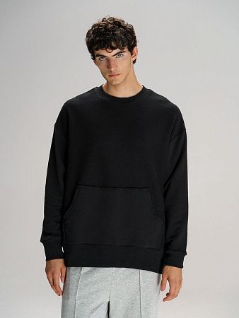 Свитшот оверсайз унисекс Vozduh, черный, размер XL/2XL