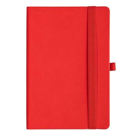 Ежедневник Flexy Line Linen А5, красный/красный, недатированный, в гибкой обложке, с резинкой и петлей для ручки