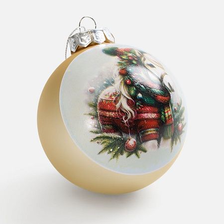 Елочный шар Finery Matt, 8 см, матовый золотистый
