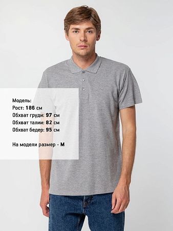 Рубашка поло мужская Summer 170, серый меланж, размер M