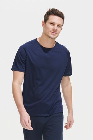 Футболка унисекс Sporty 140, темно-синяя, размер XS